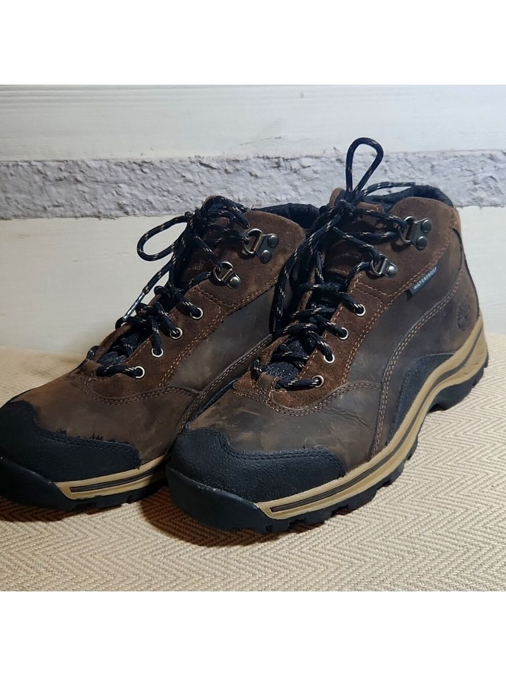 Timberland Pawtuckaway Lace-Up Hiking Boots, Big boys sz6,EUC